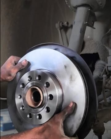 Instagram post: fitting a new brake disc